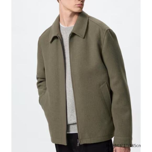 Uniqlo Single Collar Short Jacket in Khaki Unisex Sizing - Picture 1 of 8
